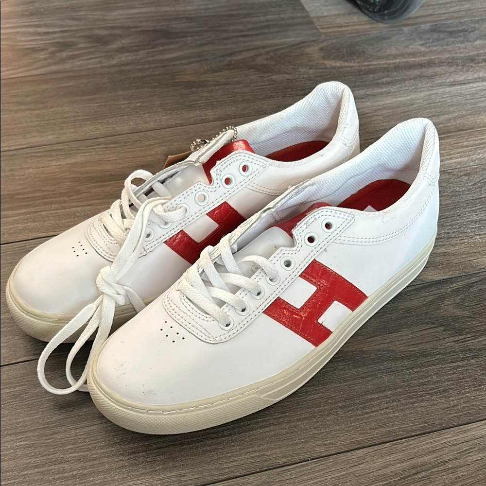 HUF White Sneakers with Red Accents BNWT